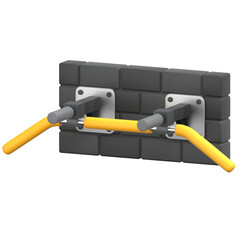 Pull up bar 3D Icon Illustration. Low Poly Style