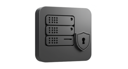 3D Render of Server Data Security Network Protection System