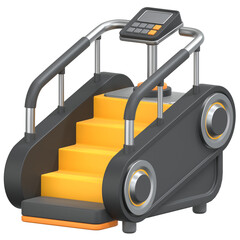 Yellow Step mill 3D Icon Illustration. Low Poly Style
