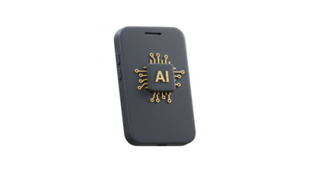 3D Render of AI Chip on Smartphone Mobile Device Tech Future