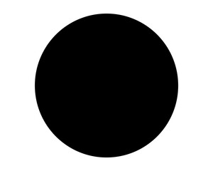 Simple depiction of a black solid circle on a white background