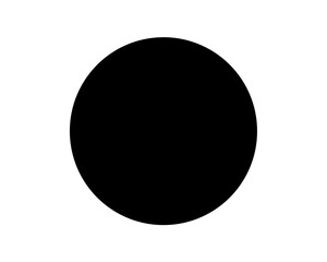 A minimalist image featuring a solid black circle on a white background