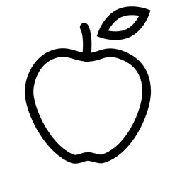 Logo frutas. Icono manzana con líneas 