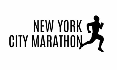 New York City Marathon background, with silhouettes of runners. Suitable for t-shirt graphics, posters, prints, flyers, and postcards.