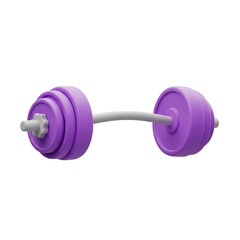 3d Rendered Purple Dumbbell Weightlifting for Fitness on Transparent BG
