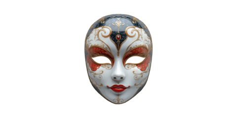 Elegant Venetian Carnival Mask With Ornate Design. Symbol Of Mystery And Festivity Isolated On Transparent Background