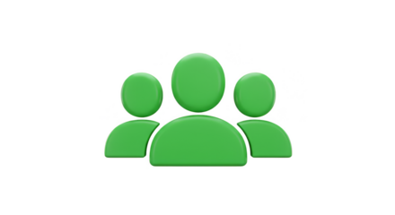 3D Render of Green Team Network Members Isolated Transparent Icon