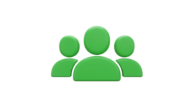 3D Render of Green Team Network Members Isolated Transparent Icon