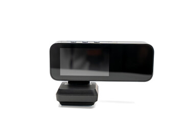 Rear view of the camera with display screen. Rear-facing camera view showing a glossy display....