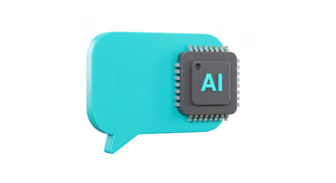 3D Rendering Artificial Intelligence Chat Bubble for Modern Technology