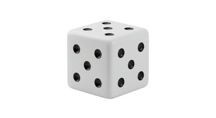3D Render of White Dice with Black Dots for Game Luck Chance