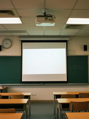 empty classroom Projector classroom library conference room screen meeting