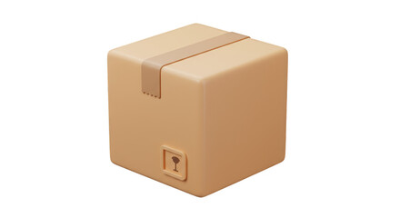 Fototapeta premium 3D Rendered Cardboard Box Package Delivery Shipping Illustration