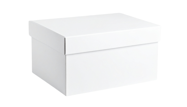 A White Rectangular Box Mockup for Packaging Design Isolated on transparent background