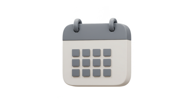 3d Rendering Calendar Date Day With Event Reminder Transparent Background