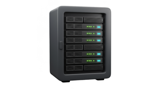 3D Rendering of Dark Server Racks in Data Center No People - Powered by Adobe