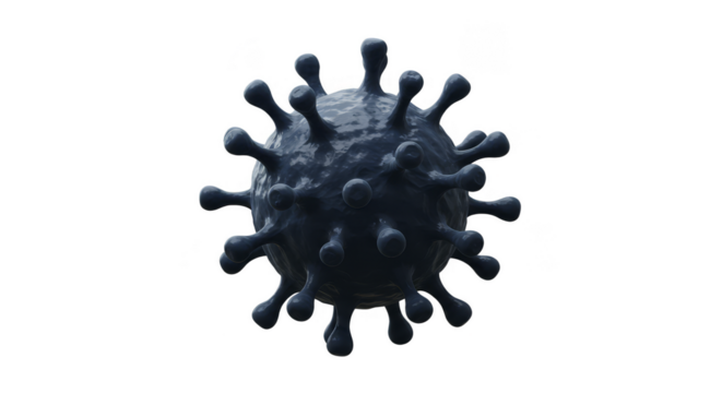 3D Rendering of Coronavirus on Transparent Background for Health Awareness