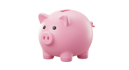 3D Rendering of Pink Piggy Bank for Savings and Financial Growth