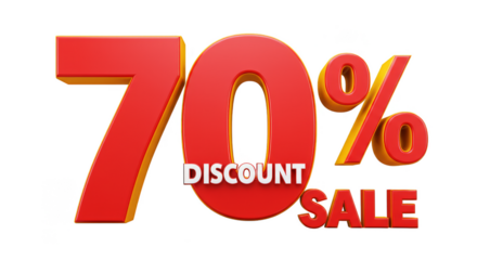 3d Seventy Percent Off Red Sale Discount Offer Promotion