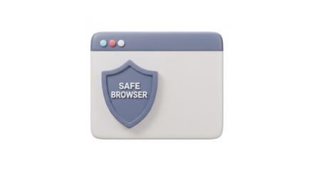 3d Rendering Safe Browser with Shield Security Online Protection