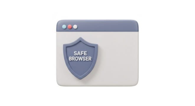 3d Rendering Safe Browser with Shield Security Online Protection