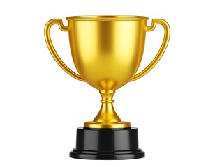 Golden trophy on white background