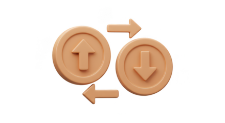 3d Rendering Coins with Arrows Currency Exchange Finance Investment