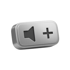 Obraz premium 3D Volume Icon Silver Metallic with Plus Sign on Isolated Background