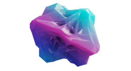 Abstract 3d Geometric Shape Design with Transparent Background