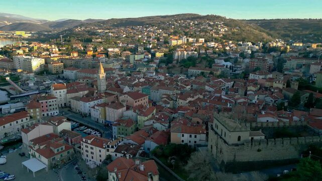 Muggia and its gulf from above