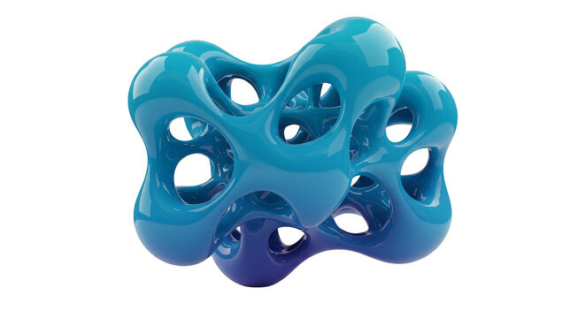 Abstract 3D Blue Sphere Shape Modern Geometric Render Design