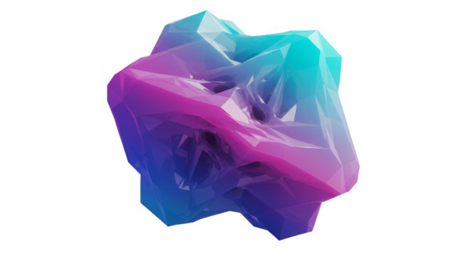 Abstract 3d Geometric Shape Design with Transparent Background