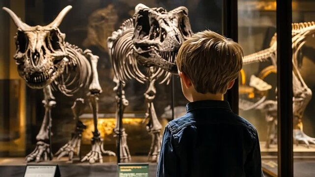 A Boy's Fascination with Dinosaurs: Museum Exhibit