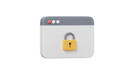 3D Rendering Lock in Browser Internet Security and Data Protection