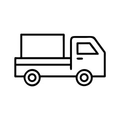Fototapeta premium Simple line drawing of a platform truck for transportation 
