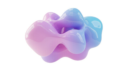 Abstract Fluid Blob Shape Gradient Iridescent Transparent Background