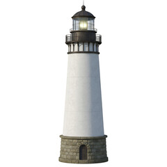 3d Rendering of Lighthouse with Transparent Background Ocean Navigation
