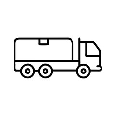 Fototapeta premium Hazmat transport truck in simple line art style 