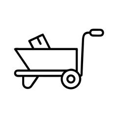 Workshop trolley with a box on white background  