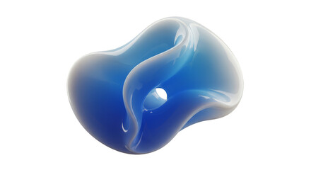 Abstract Liquid Shape Blue Transparent Background Graphic Element Design