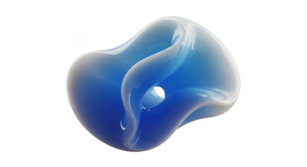 Abstract Liquid Shape Blue Transparent Background Graphic Element Design