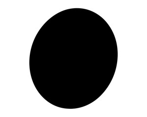 Isolated irregular black circle on a white background provides stark contrast
