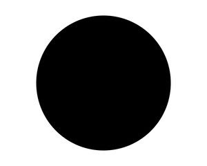 Monochrome black circle isolated on white background in simple geometric shape