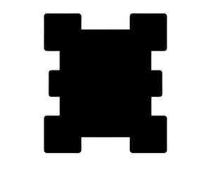 Fototapeta premium Abstract Geometric Shape with Rounded Edges in Solid Black on White Background
