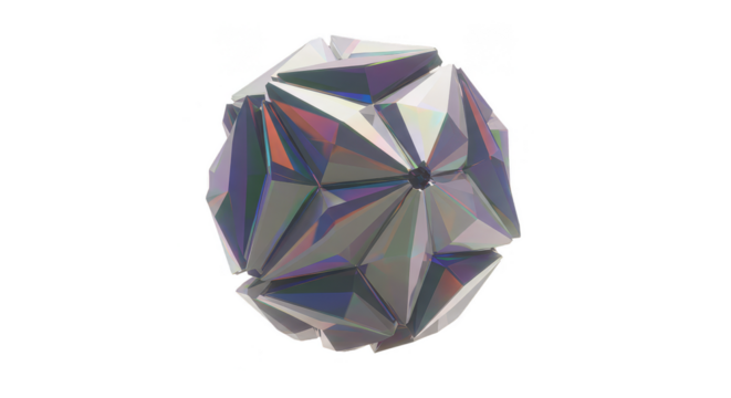 Abstract Geometric Polygon Sphere Transparent Background Illustration