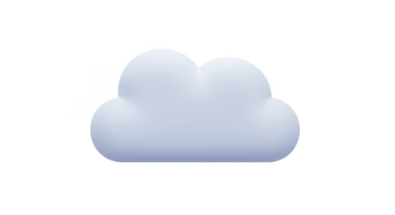 3D Rendering of White Cloud Weather Cartoon Illustration