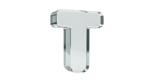 Alphabet Letter T Clear Glass Illustration Isolated Transparent Background - Powered by Adobe