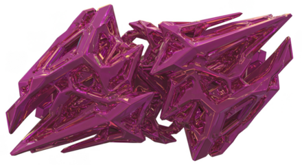 Abstract Purple Crystal Geometric Shape Illustration Transparent Background