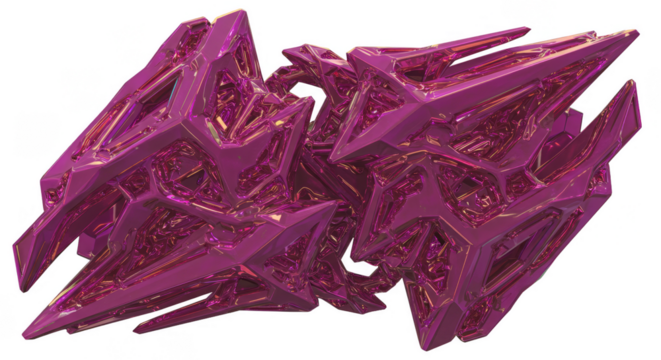 Abstract Purple Crystal Geometric Shape Illustration Transparent Background