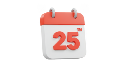 3d Rendering Red Calendar Date Important Event Reminder Transparent
